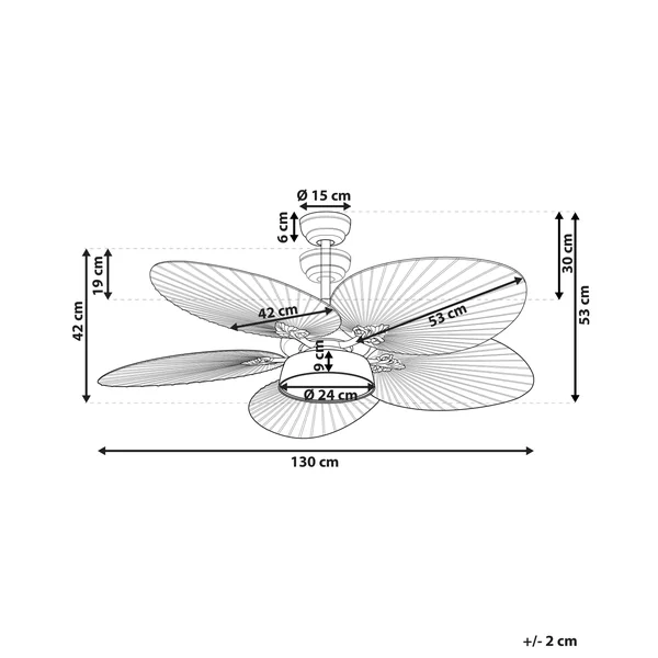 Ventilateur de plafond avec lampe BORMEJO Avec télécommande LED Doré