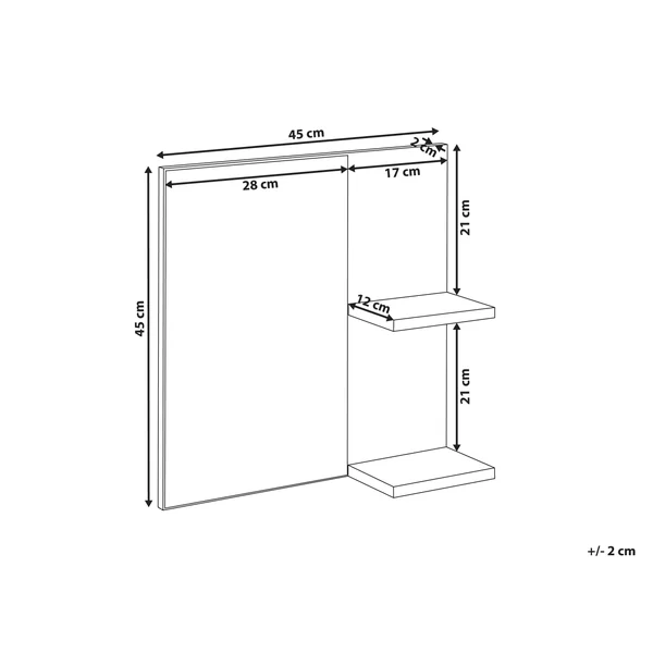 Wall Mirror with Shelf PELOTAS 45 cm 45 cm White
